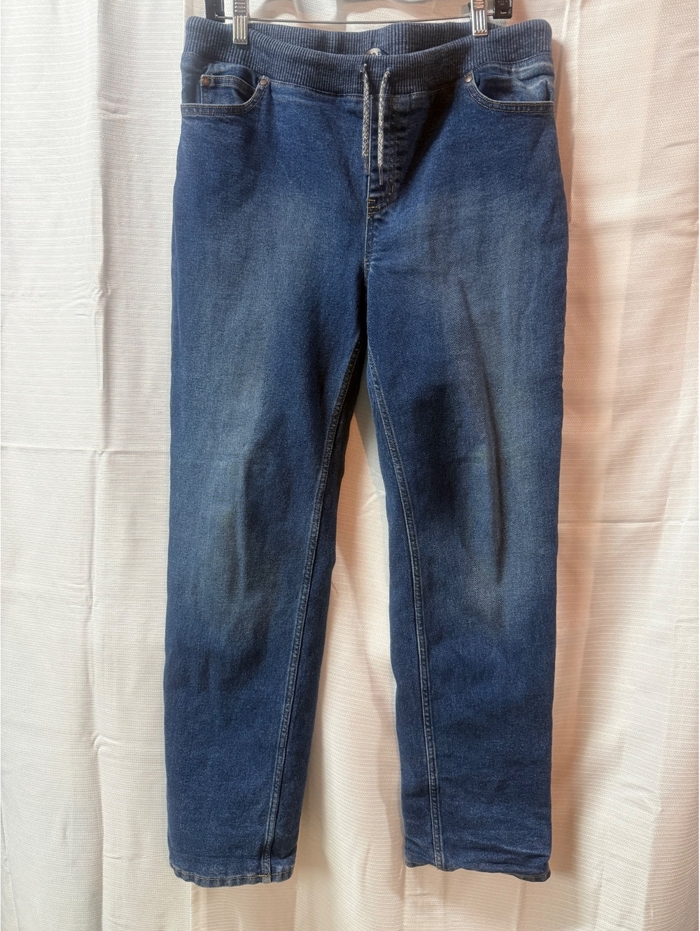 Lands' End XL Men's Blue Denim Jeans with Red Interior Lining